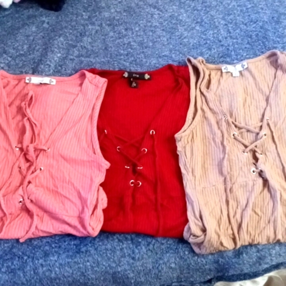 3 for$12/ iris /Womans Tank bodysuits / size Medium/ Color Pink,Red and Tan